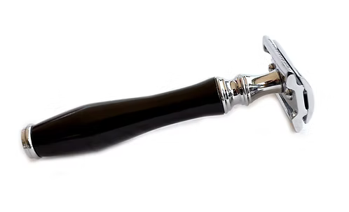 Classic Samurai Safety Razor Chrome Finish Black Handle