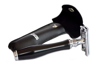 Classic Samurai Safety Razor Chrome Finish Black Handle