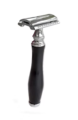 Classic Samurai Safety Razor Chrome Finish Black Handle