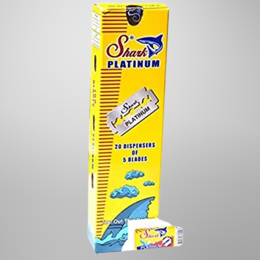 Shark Platinum 20 Dispensers of 5 Double Edge Blades 100