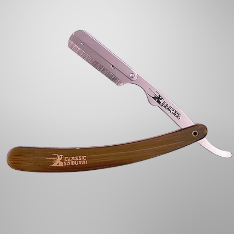 Classic Samurai Razor Holder Wooden Handle