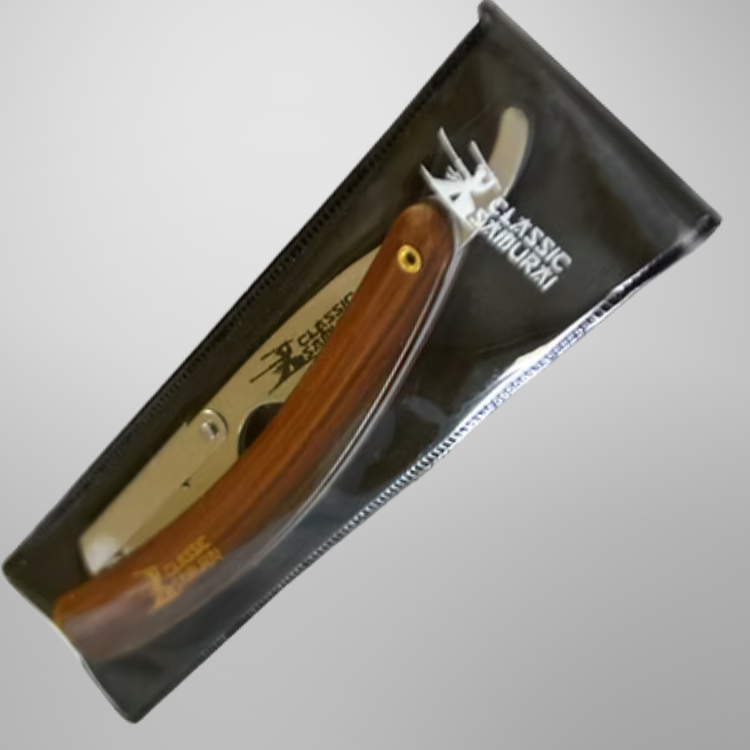 Classic Samurai Razor Holder Wooden Handle