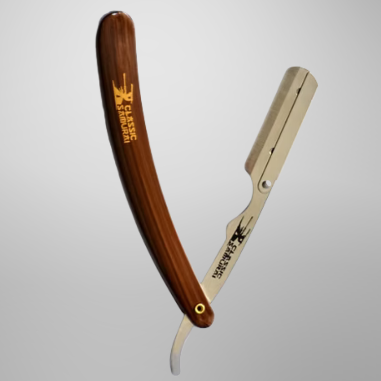 Classic Samurai Razor Holder Wooden Handle