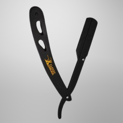 Classic Samurai Straight Edge Barber Matt Black Razor