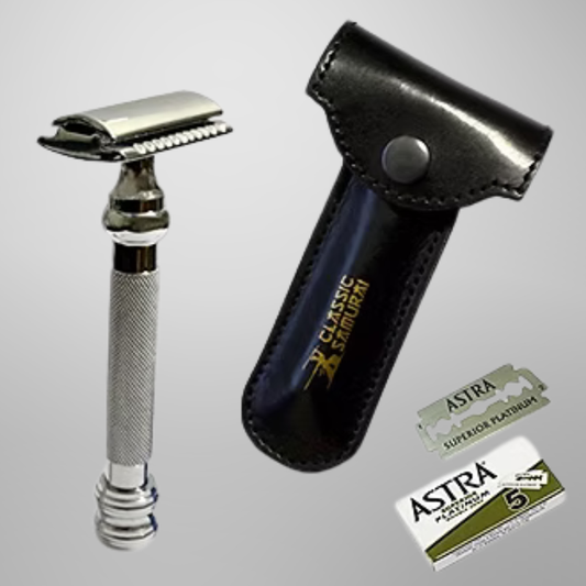 Classic Samurai Safety Razor Chrome Finish