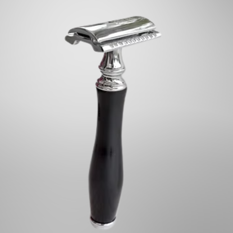 Classic Samurai Safety Razor Chrome Finish Black Handle