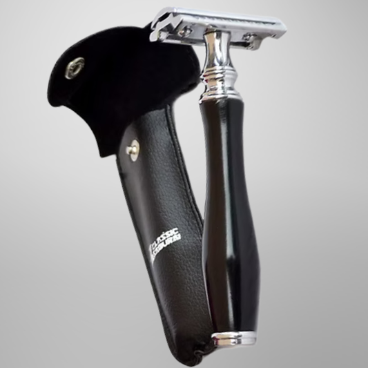 Classic Samurai Safety Razor Chrome Finish Black Handle