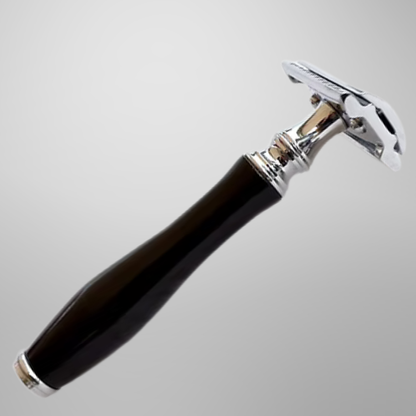 Classic Samurai Safety Razor Chrome Finish Black Handle