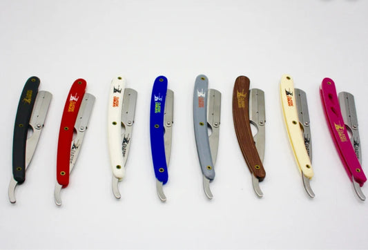 Premium Straight Edge Folding Razor – Multi-Color Handle Collection