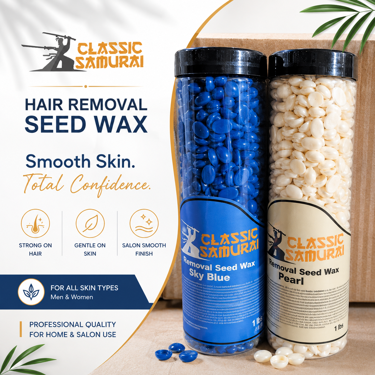 Classic Samurai Sky Blue Strip-Free Hard Wax Beads